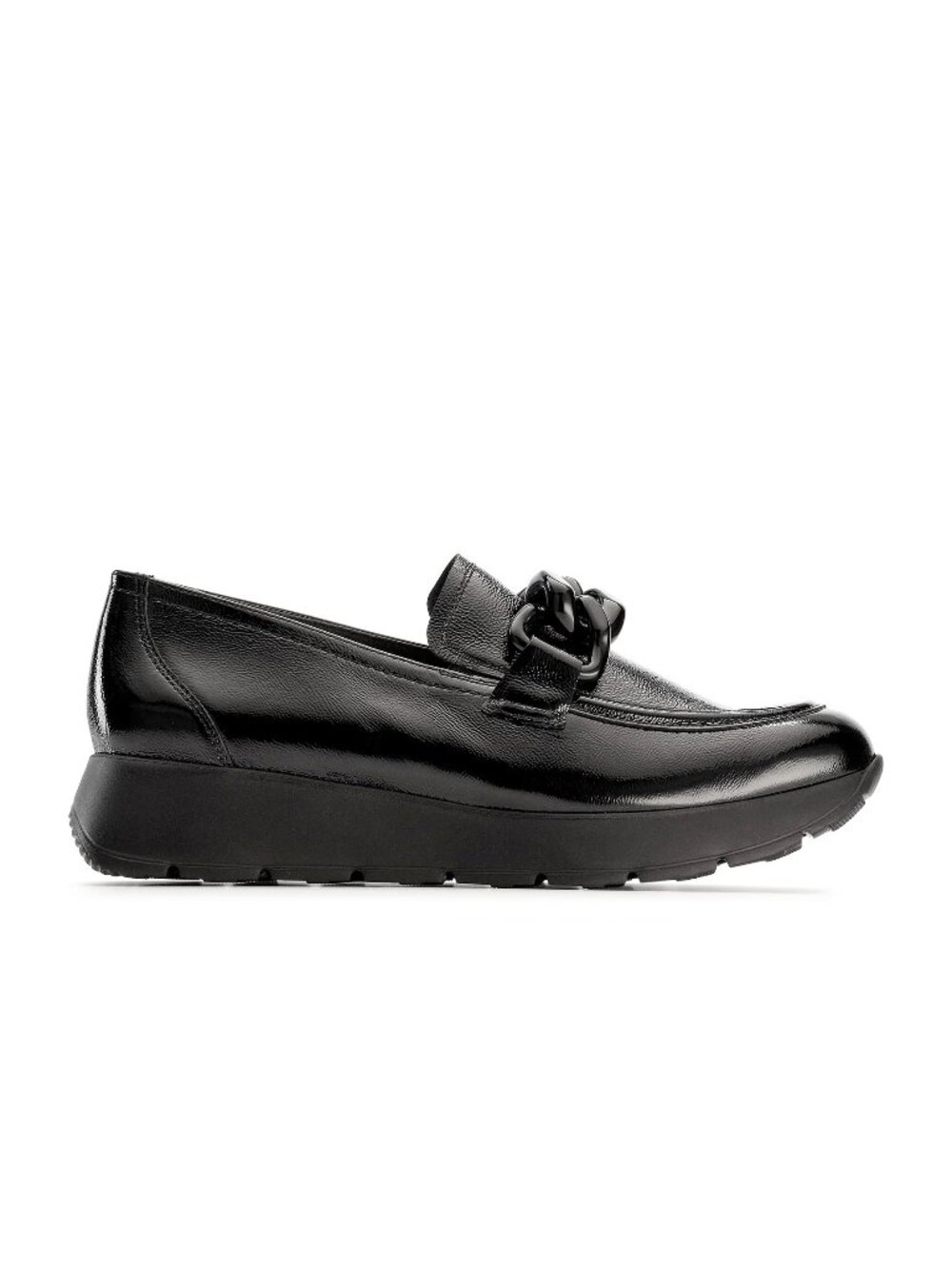 $480 PAUL GREEN Cleo Loafer SHOES BLACK CRINKLED PATENT 9 US (A6) - Picture 1 of 8